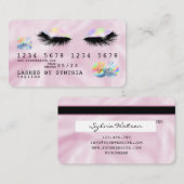 自筆証書ユニコーンピンククレジットカードの目の点滅 名刺 (正面/裏面)