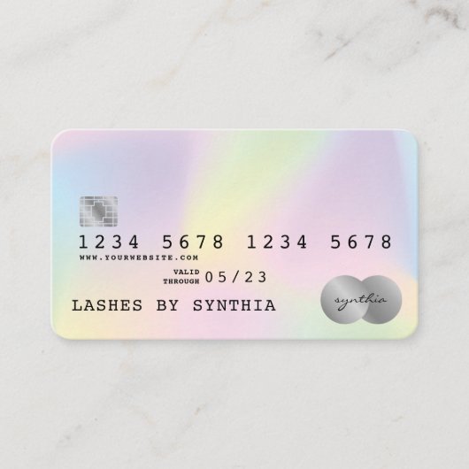 自筆証書ユニコーンモダンクレジットカードスタイル 名刺 (正面)