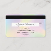 自筆証書ユニコーンモダンクレジットカードスタイル 名刺 (裏面)