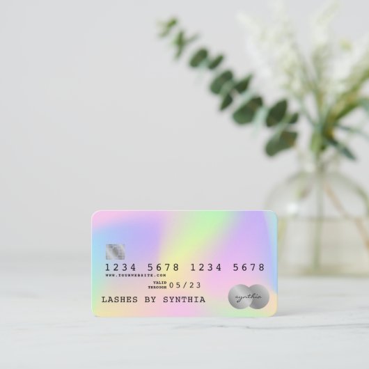 自筆証書ユニコーンモダンクレジットカードスタイル 名刺 (スタンド正面)