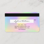 自筆証書ユニコーンモダンクレジットカードスタイル 名刺 (裏面)