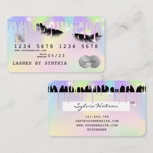 自筆証書ユニコーン滴下クレジットカード証跡 名刺 (正面/裏面)