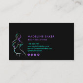 自筆証書体彫刻フィットネスウエストトレーナー 名刺 (裏面)