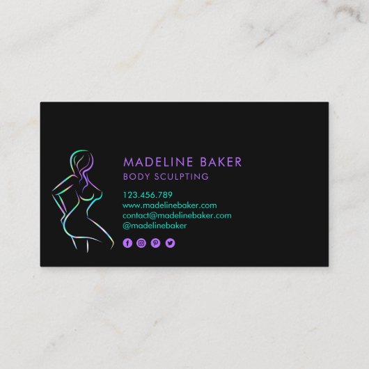 自筆証書体彫刻フィットネスウエストトレーナー 名刺 (裏面)