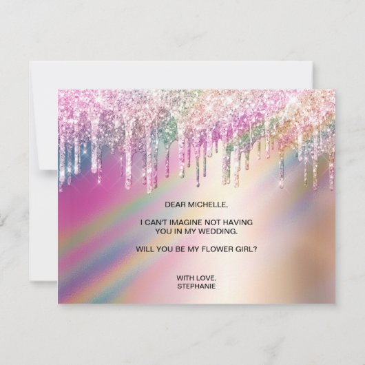 自筆証書滴下私の花娘になってくれるか？ 招待状 (裏面)