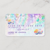 自筆証書金ゴールドグリッターディスコモダンクレジットカード 名刺 (正面)