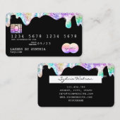 自筆証書金ゴールドグリッターディスコモダンクレジットカード 名刺 (正面/裏面)