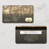 自筆証書金ゴールドグリッターモダンクレジットカード 名刺 (正面/裏面)