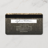 自筆証書金ゴールドグリッターモダンクレジットカード 名刺 (裏面)