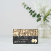 自筆証書金ゴールドグリッターモダンクレジットカード 名刺 (スタンド正面)