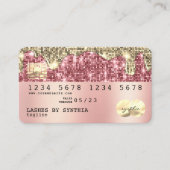 自筆証書金ゴールドグリッターモダンクレジットカード 名刺 (正面)