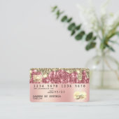 自筆証書金ゴールドグリッターモダンクレジットカード 名刺 (スタンド正面)