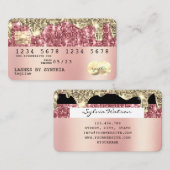 自筆証書金ゴールドグリッターモダンクレジットカード 名刺 (正面/裏面)