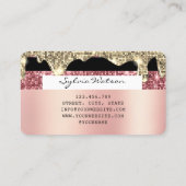 自筆証書金ゴールドグリッターモダンクレジットカード 名刺 (裏面)