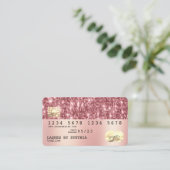 自筆証書金ゴールドグリッターモダンクレジットカード 名刺 (スタンド正面)