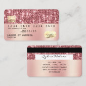 自筆証書金ゴールドグリッターモダンクレジットカード 名刺 (正面/裏面)