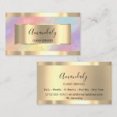 自筆証書金ゴールドフレームエレガントプロフェッショナルユニコーン 名刺 (正面/裏面)