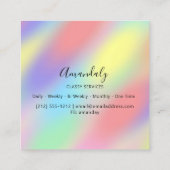 自筆証書金ゴールドメイクアップARTISTイベントプランナー スクエア名刺 (裏面)