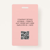 自筆証書IDカードモダン従業員フォトロゴQR バッジ (裏面)