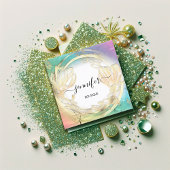 自筆証書Meraid金ゴールドフローラQRCodeロゴ スクエア名刺