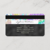 自筆銀グリッターモダンクレジットカード 名刺 (裏面)