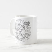 自絵を描写真は熱帯のパターンである コーヒーマグカップ (正面左)