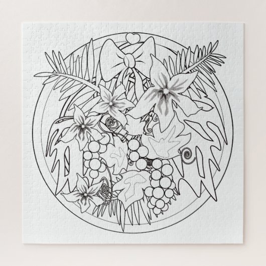 自絵を描写真は熱帯のパターンである ジグソーパズル (縦)