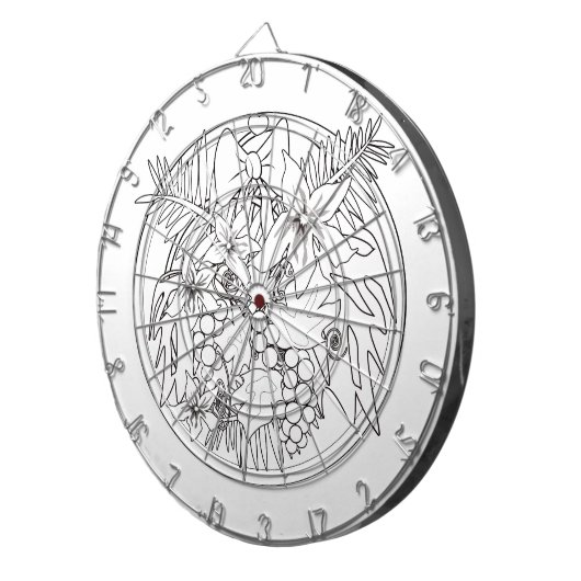 自絵を描写真は熱帯のパターンである ダーツボード (正面右)