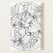 自絵を描写真は熱帯のパターンである プランナー手帳 (裏面)