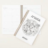 自絵を描写真は熱帯のパターンである プランナー手帳 (ディスプレー)