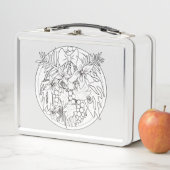 自絵を描写真は熱帯のパターンである メタルランチボックス (インサイチュ)