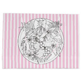 自絵を描写真は熱帯のパターンである ラージペーパーバッグ (裏面)