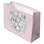 自絵を描写真は熱帯のパターンである ラージペーパーバッグ (裏面アングル)