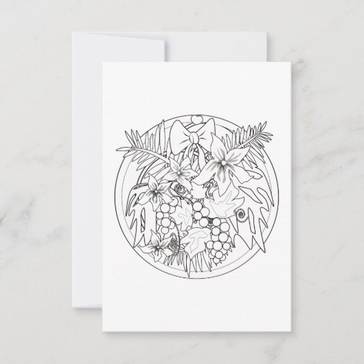 自絵を描写真は熱帯のパターンである 出欠カード (正面)