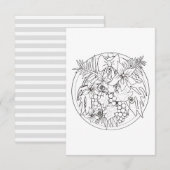 自絵を描写真は熱帯のパターンである 出欠カード (正面/裏面)