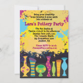 自絵を描分の陶芸誕生日パーティーの招待状 招待状 (正面)