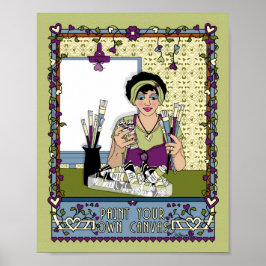 自絵を描分のCanvas_A_8x10ポスター ポスター