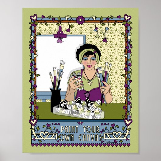 自絵を描分のCanvas_A_8x10ポスター ポスター (正面)