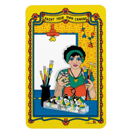 自絵を描分のCanvas_B_4x6冷蔵庫 マグネット (縦)