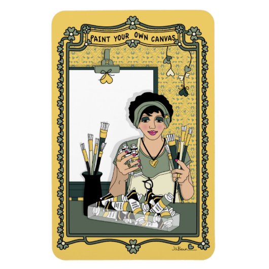 自絵を描分のCanvas_C_4x6冷蔵庫 マグネット (縦)