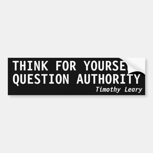 自考え身に対して質問官 バンパーステッカー (正面)