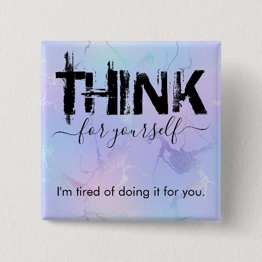 自考え身ボタン 缶バッジ (正面)