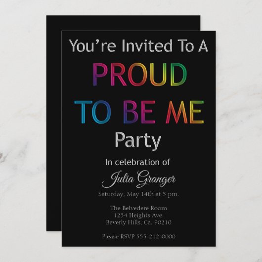 自誇りを持った分の外の来パーティー 招待状 (正面/裏面)