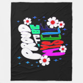 自誇りを持った身、色、花、大 フリースブランケット (正面)