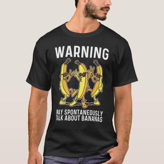 自警告動的にバナナについて話す Tシャツ (正面)