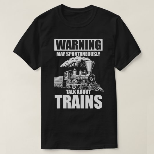 自警告動的に電車について話す Tシャツ (デザイン正面)