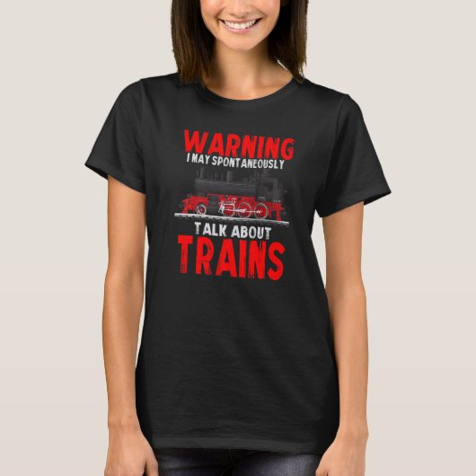 自警告動的に電車について話す Tシャツ (正面)