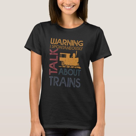 自警告動的に電車のクートについて話す Tシャツ (正面)
