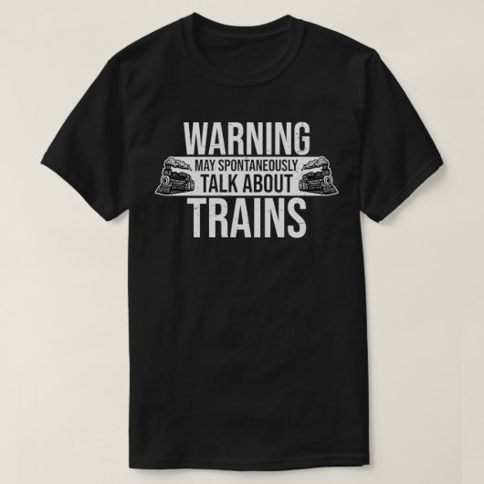 自警告動的に電車の模型について話す Tシャツ (デザイン正面)