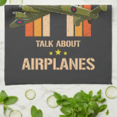 自警告動的に飛行機について話す キッチンタオル (折り畳み)